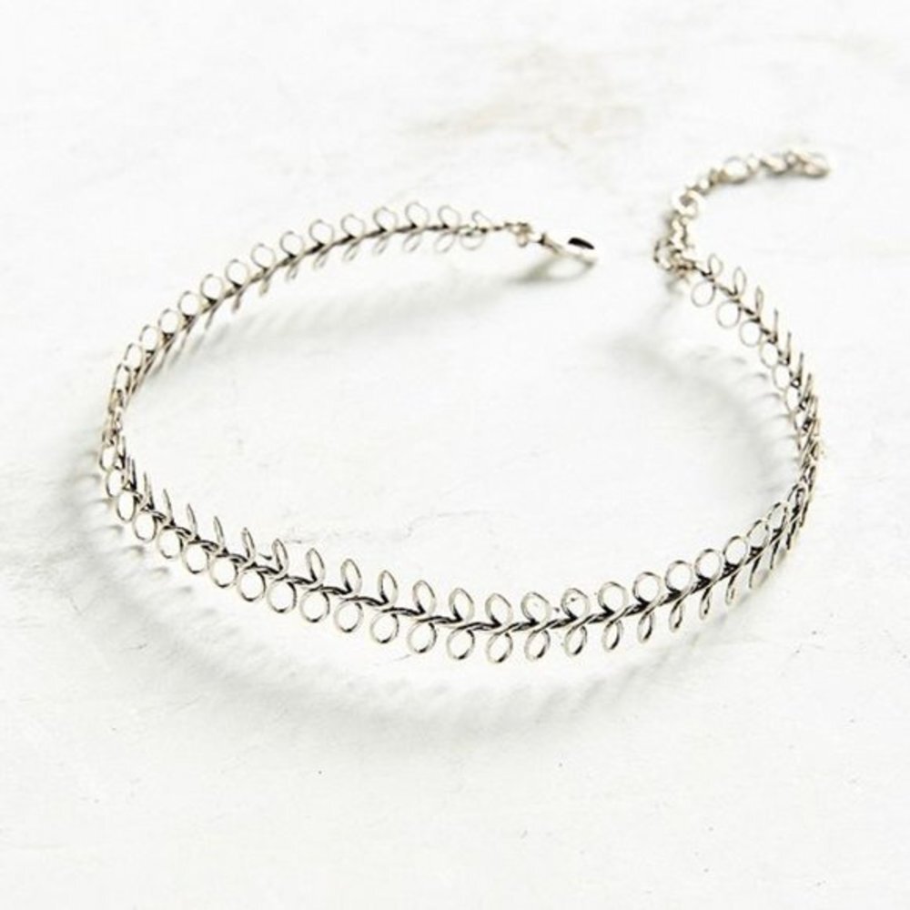 Free People Wire Tattoo Choker Necklace Silver